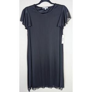 Tash + Sophie Women's Dress Black Flutter Sleeve Midi Size XS LBD Classic New!